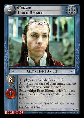 Elrond: Nine companions. So be it. You shall be the fellowship of